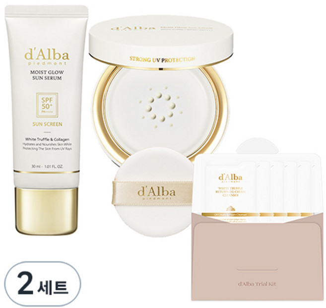 달바 모이스트 글로우 선세럼 팩트타입 SPF50+ PA++++ 13ml + 튜브타입 30ml + 세럼 클렌저 3ml x 5p 세트, 2세트