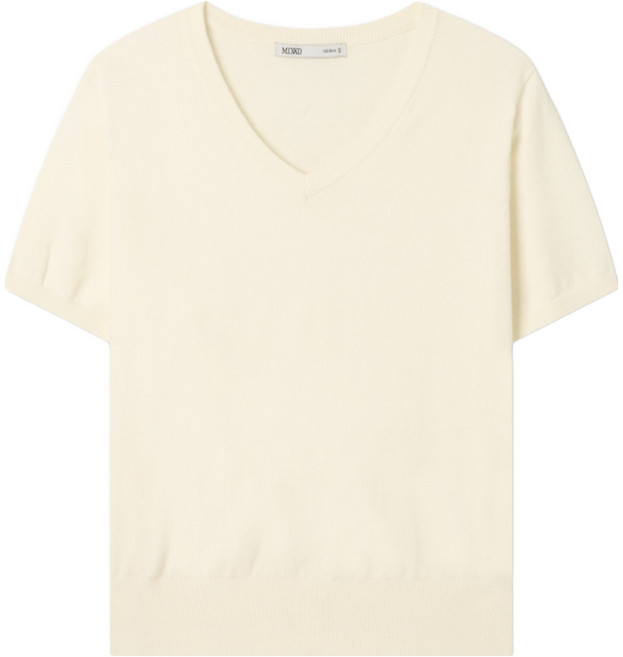 미쏘 여성용 에센셜 V넥 반팔 풀오버