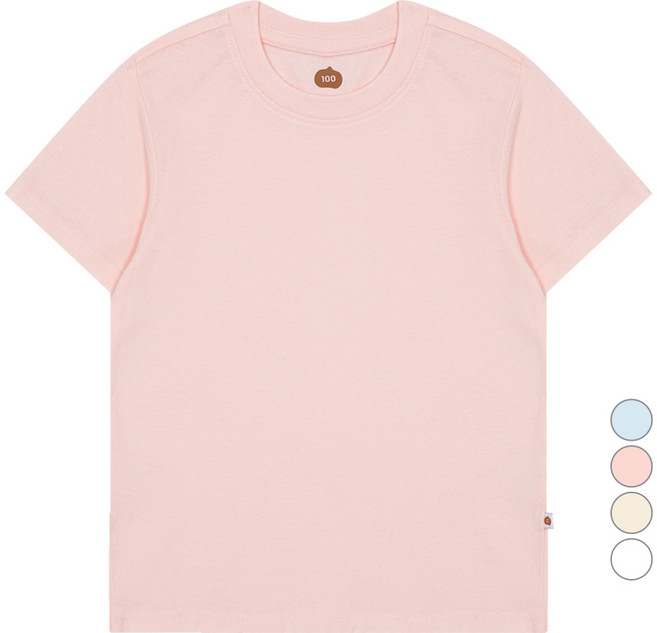 점핑칙피 유아동 베이직 반팔 솔리드 티셔츠