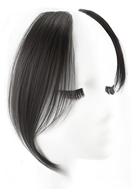 젤루나 얼굴 작아 보이는 프렌치 사이드 뱅 앞머리 붙임머리 반가발 HB-29, 1 내추럴블랙, 2개