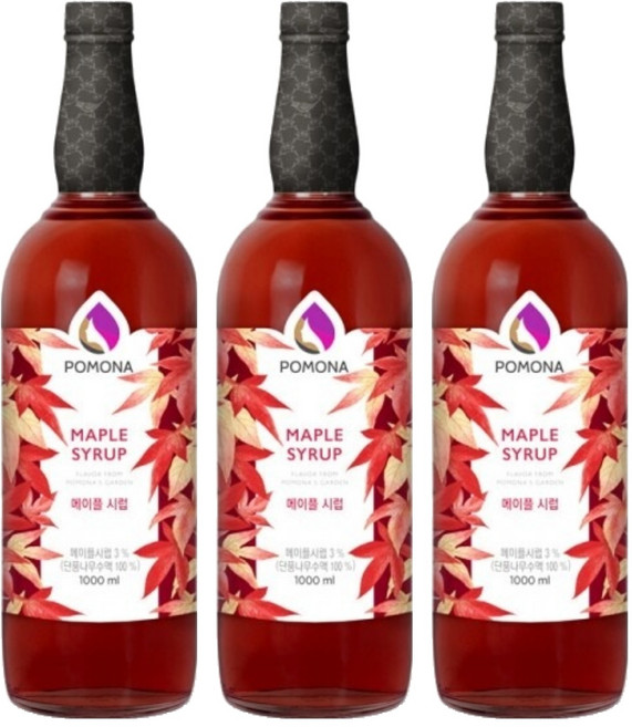 포모나 메이플 시럽 포모나 커피시럽, 3개, 1L