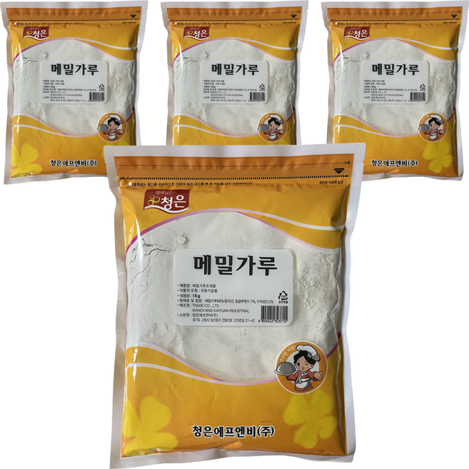 청은 메밀가루, 1kg, 4개