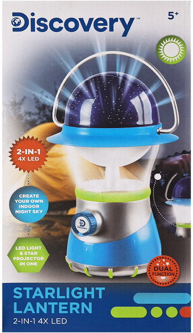 Discovery 2合1星空投影夜燈 4X LED, 藍色 + 綠色 + 銀色