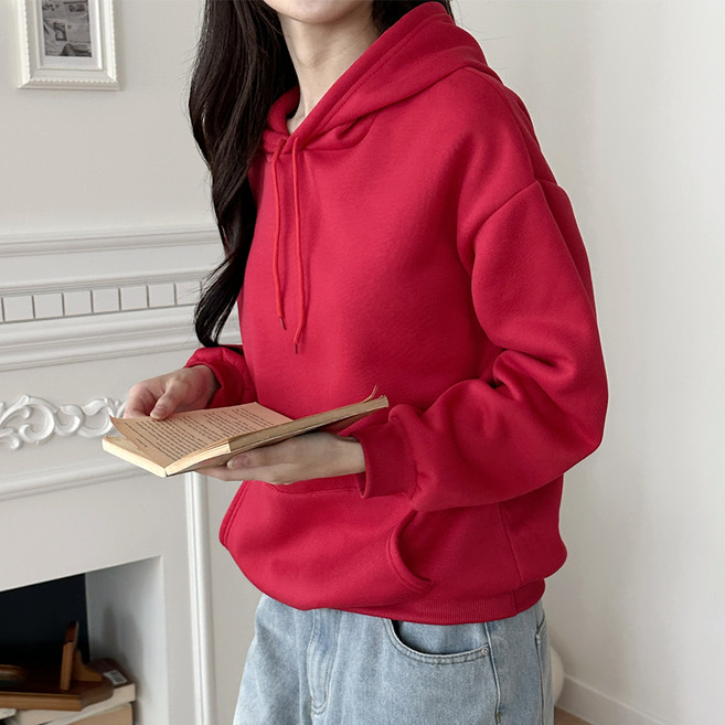 라라온 여성용 심플 베이직 후드 긴팔 티셔츠 TSP1272