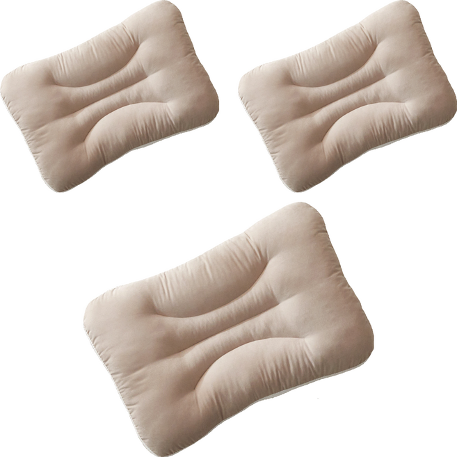 모던하우스 목이 편안한 부드럽고 낮은 메쉬 경추베개, 베이지, 3개
