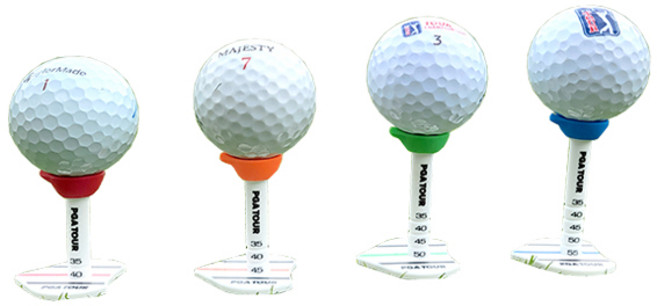 PGA투어 높이 조절 컨트롤 골프티 4종 세트, 레드 + 오렌지 + 그린 + 블루, 1세트