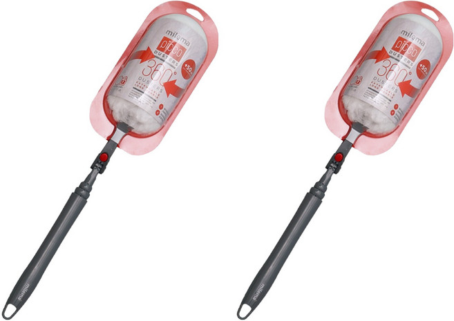 Milema Pico 除塵撣入門組 長柄 + 補充包 3入, 除塵撣(白色), 握柄(灰色), 2套