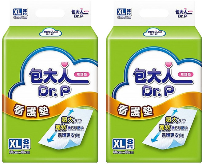 Dr.P 包大人 看護墊 鑽石型壓紋 強力吸收, XL(60 x 90cm), 8片, 2包