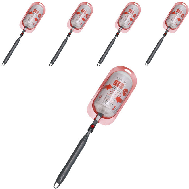 밀레마 피코 더스터 먼지떨이 스타터킷 롱핸들 + 리필 3p, 더스터(화이트), 핸들(그레이), 5세트