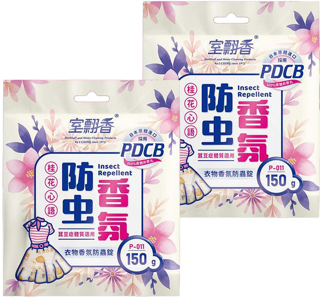 室翲香p-011 para香氛防蟲錠 桂花心語 糖果包150g 衣物防蟲 香氛除臭 適用於衣櫃抽屜, 1包, 2包