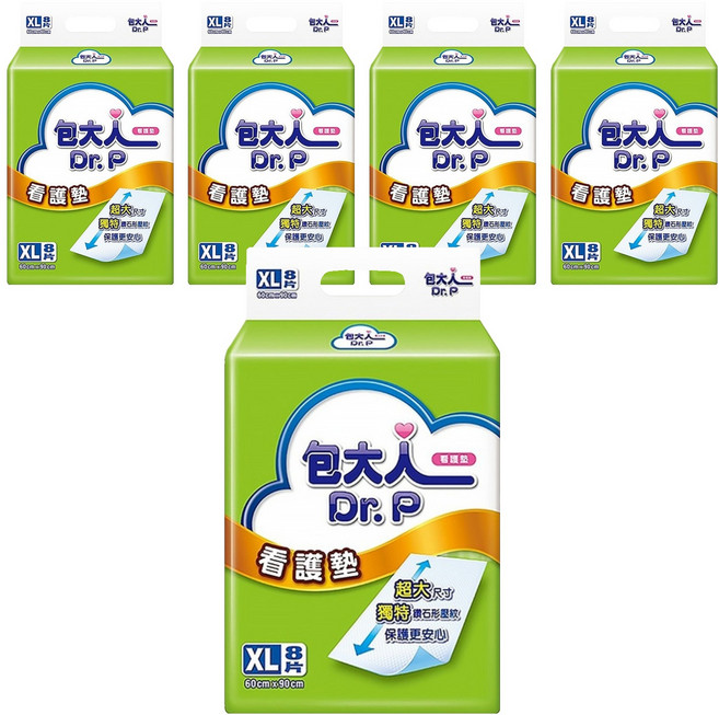 Dr.P 包大人 看護墊 鑽石型壓紋 強力吸收, XL(60 x 90cm), 8片, 5包