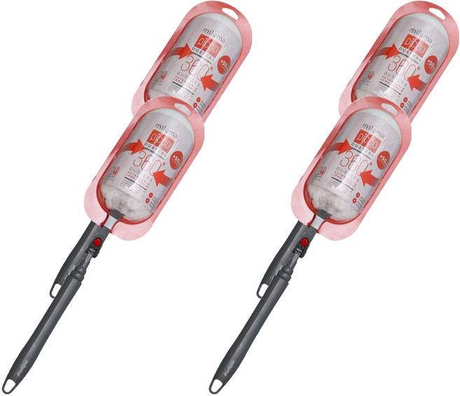 밀레마 피코 더스터 먼지떨이 스타터킷 롱핸들 + 리필 3p, 더스터(화이트), 핸들(그레이), 4세트