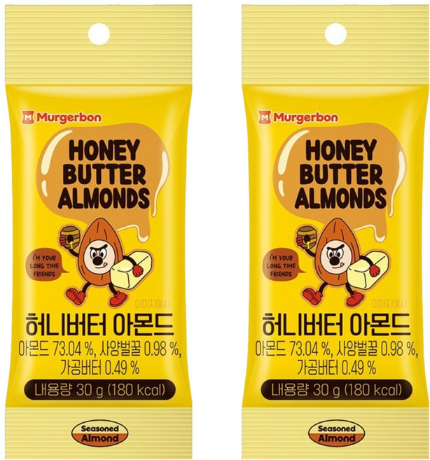 머거본 허니버터 아몬드, 30g, 2개