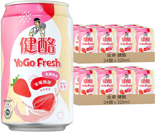 金車 健酪 乳酸飲料 草莓酪酪, 48個, 320ml