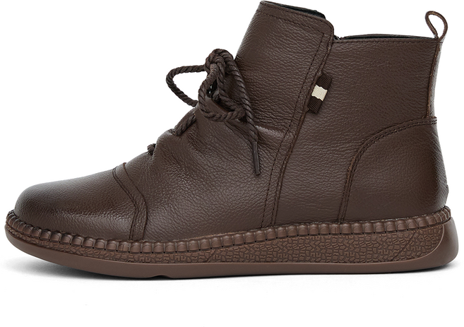 J SHOE 天然牛皮內刷毛Ente平底踝靴 3cm