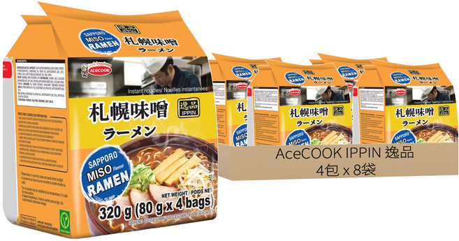AceCOOK IPPIN 逸品 日式泡麵 札幌味噌風味 80g, 32包