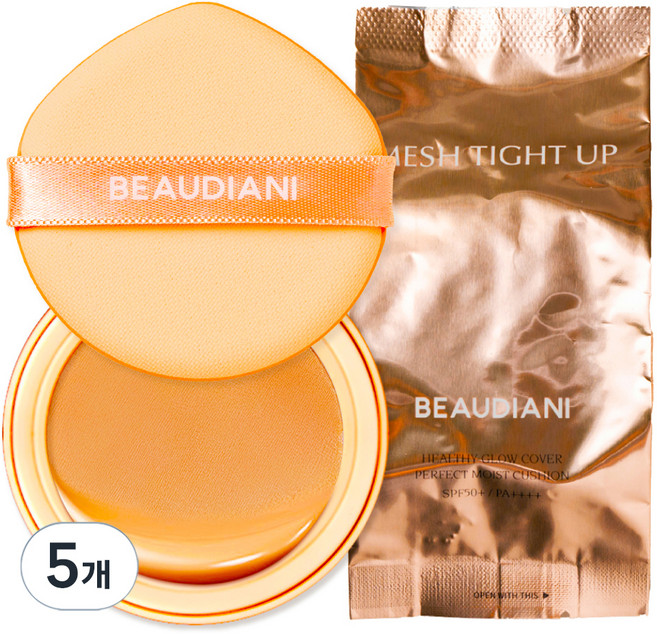 뷰디아니 메쉬 타이트 업 커버쿠션 리필 12g, 딥커버데일리 3호, 5개