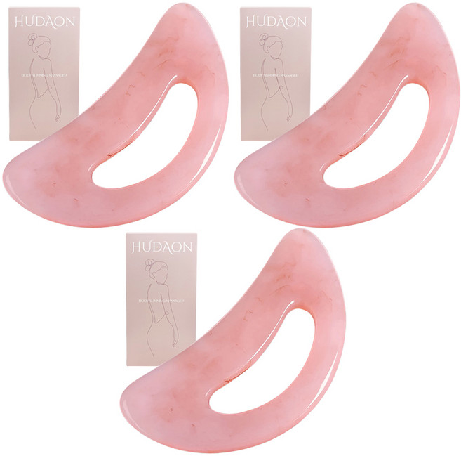 휴다온 슬리밍 바디 괄사 마사지기, 핑크, 3개