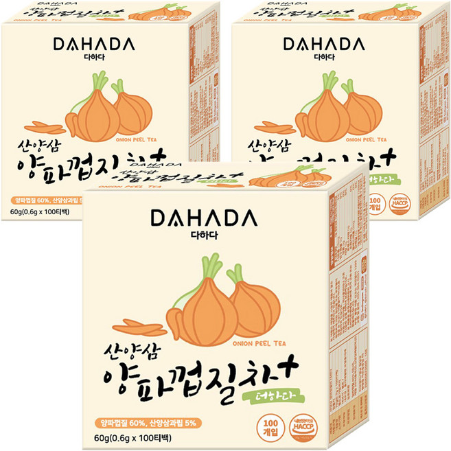 다하다 산양삼 양파껍질차 더하다, 600mg, 100개입, 3개