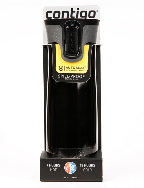 contigo West Loop 不鏽鋼保溫杯, 亮黑色, 591ml, 1個