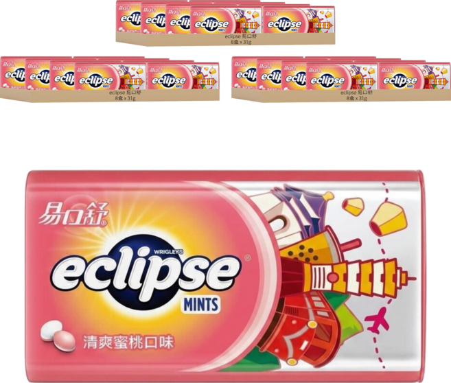 eclipse 易口舒 無糖薄荷錠 清爽蜜桃口味, 31g, 24盒