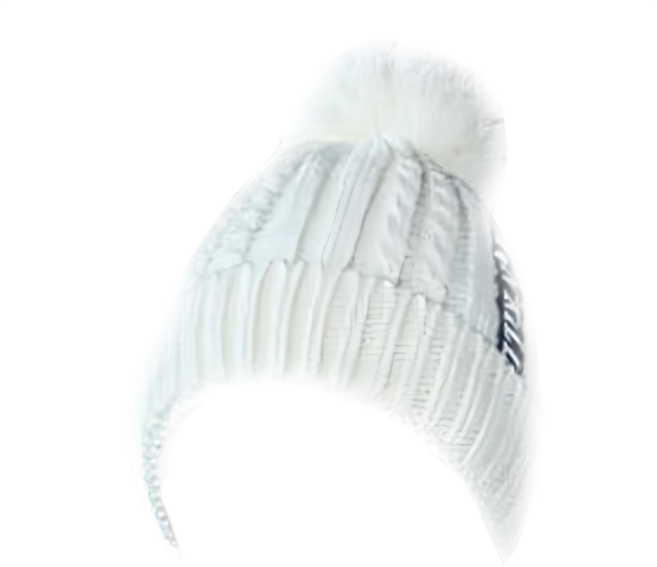 捷華 純色布標毛帽二件組-白色