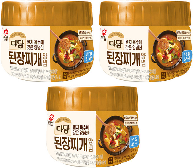 다담 된장찌개 양념, 530g, 3개