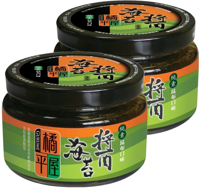 橘平屋 海苔醬 昆布口味, 145g, 2罐