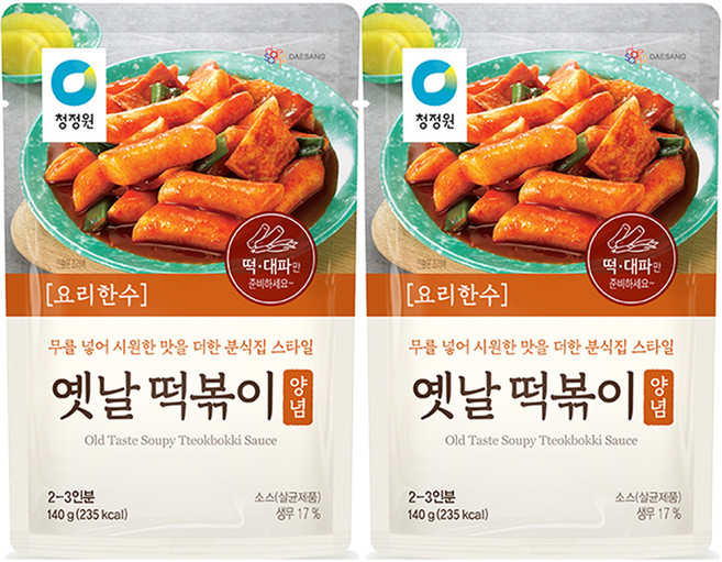 청정원 옛날 떡볶이 양념, 2개, 140g