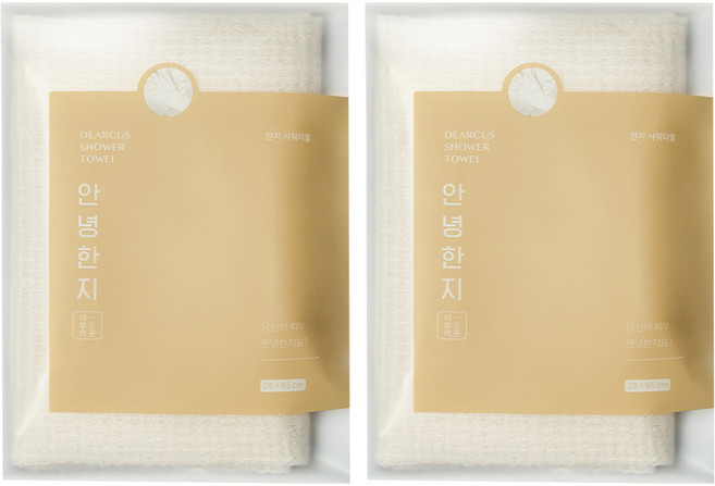 디어커스 더 부드러운 안녕한지 샤워타월, 1개입, 2개