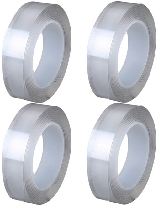 아리코 주방 매직 실리콘 접착스티커 재사용가능 2mm x 3cm x 1m, 투명, 4개