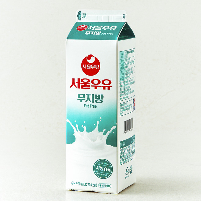 서울우유 무지방 우유, 1개, 900ml