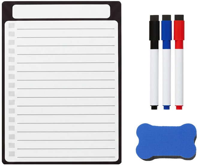 냉장고 자석 화이트보드 쇼핑 체크리스트형 세트