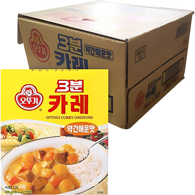 오뚜기3분 카레 약간매운맛, 200g, 24개