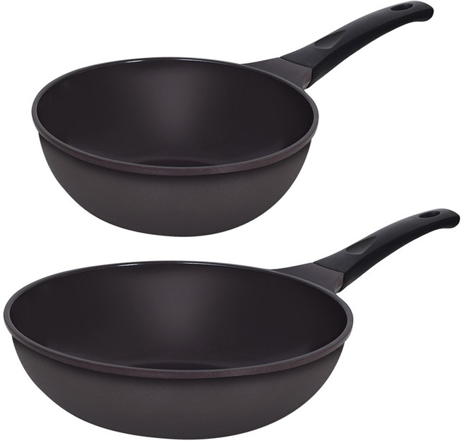 오퇴르 시어터 주물 궁중팬 세트 2개, 다크브라운, 1세트, 궁중팬 20cm + 궁중팬 28cm