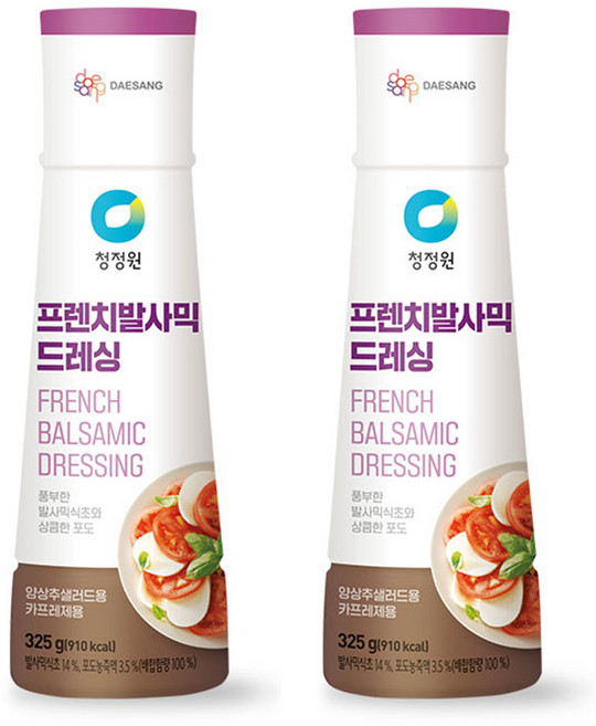 청정원 프렌치 발사믹 드레싱, 325g, 2개