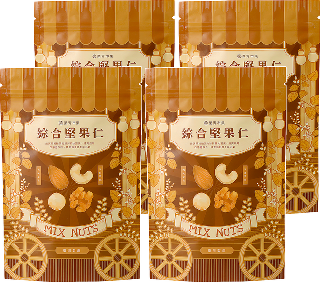 Green Market 菓青市集 綜合活力堅果, 180g, 4包