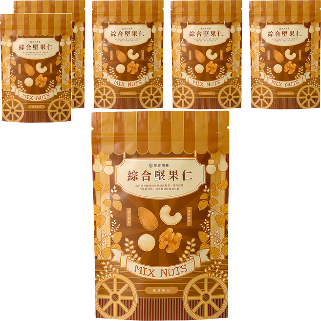 Green Market 菓青市集 綜合活力堅果, 180g, 6包