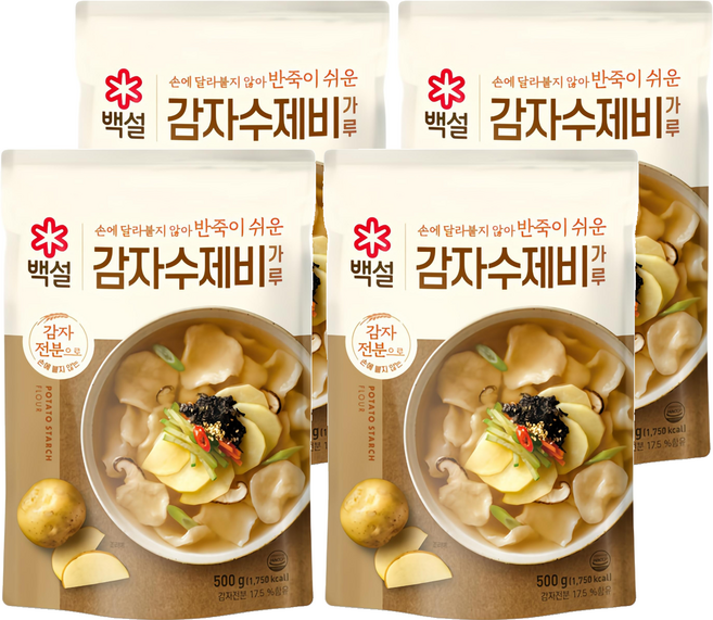 CJ BEKSUL 白雪 馬鈴薯麵疙瘩粉, 500g, 4個