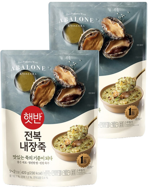 햇반 전복 내장죽, 420g, 2개