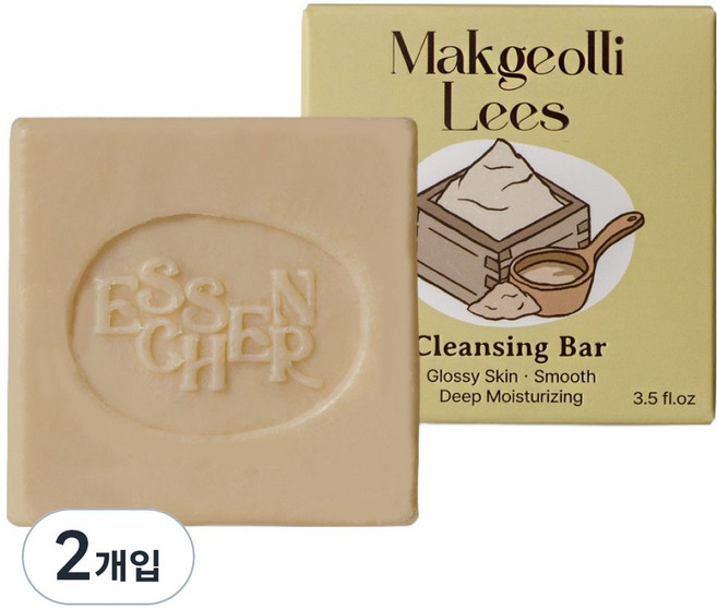 에센시에르 막걸리지게미 클렌징 비누, 100g, 2개입
