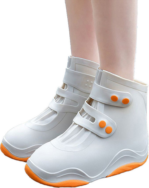 葉子小舖 雙排扣雨鞋套 防水鞋套 男女款, 米色