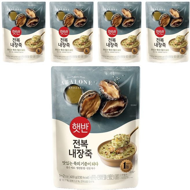 햇반 전복 내장죽, 420g, 5개
