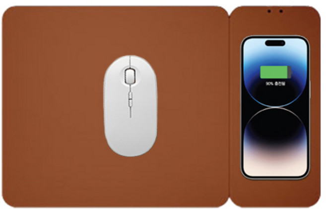 엔보우 고속 무선 충전 15W 분리형 마우스패드 WCPADM, 브라운, 1개