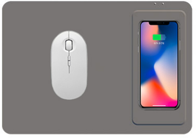 엔보우 고속 무선충전 15W 마우스패드 WCPADM1, 그레이, 1개