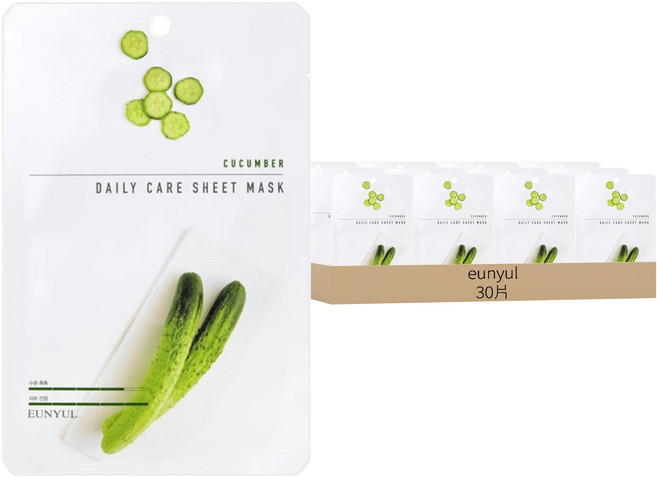 eunyul Daily 小黃瓜舒緩保濕面膜 Set, 30片, 1組