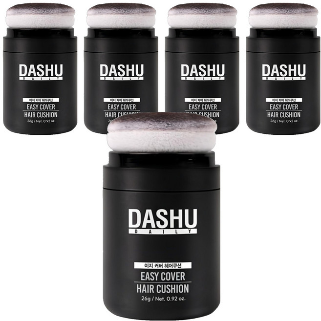 다슈 데일리 이지 커버 헤어쿠션 26g, 내추럴블랙, 5개