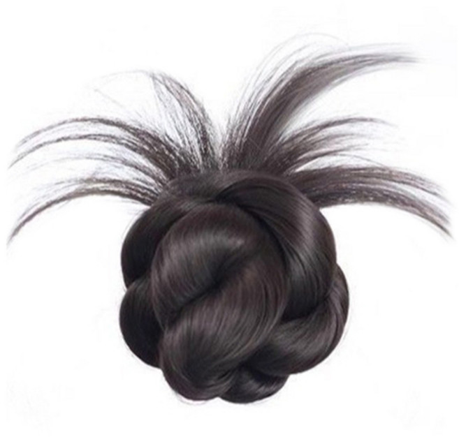 벨르슈브 풍성한 올림머리 가시번 가채 혼주 머리 집게핀 부분가발, 브라운블랙, 1개