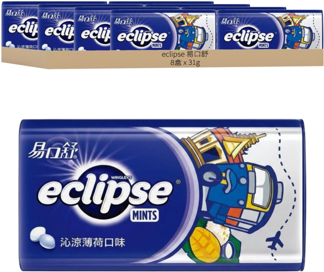 eclipse 易口舒 無糖薄荷錠 沁涼薄荷, 31g, 8盒