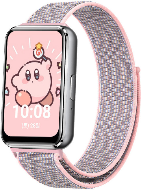 누아트 갤럭시핏3 나일론 스포츠루프 스트랩, 핑크, 1개